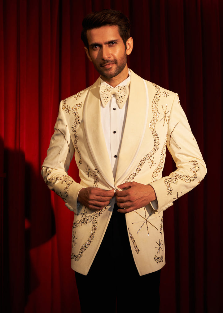 Pearl Velvet Tuxedo Set