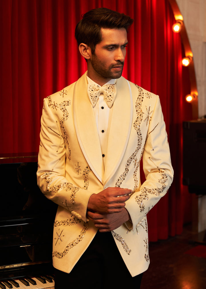 Pearl Velvet Tuxedo Set