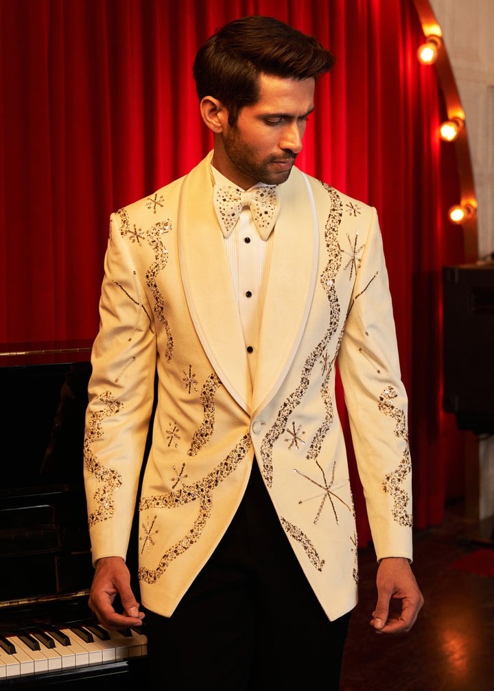 Pearl Velvet Tuxedo Set
